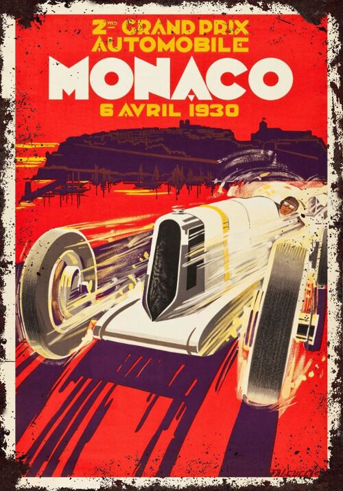 Plaque metal  Monaco grand prix 1930