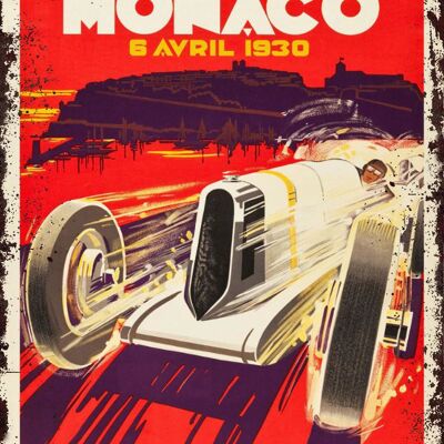 Monaco grand prix metal plate 1930