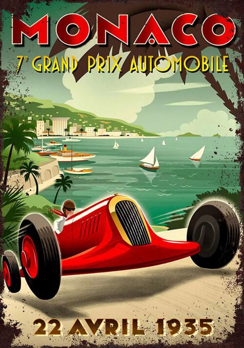 Plaque metal  Monaco grand prix 1935