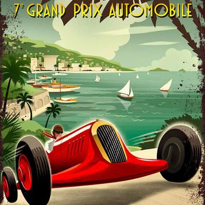 Monaco grand prix 1935 metal plate