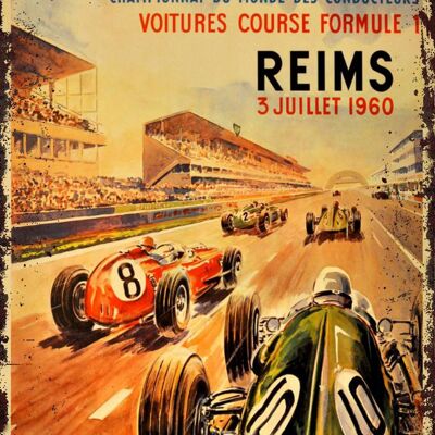 Placa de metal Gran Premio de Reims 1960