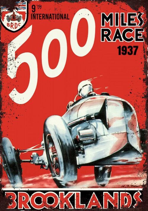 Plaque metal  500 miles race1937