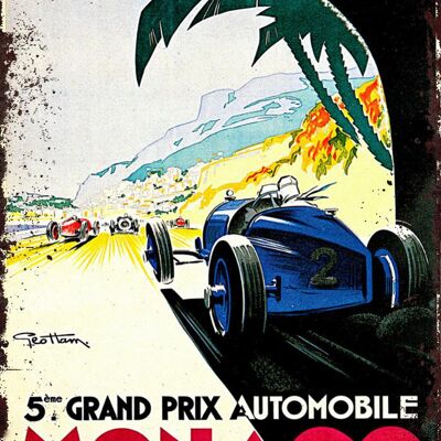 Monaco grand prix 1933 metal plate
