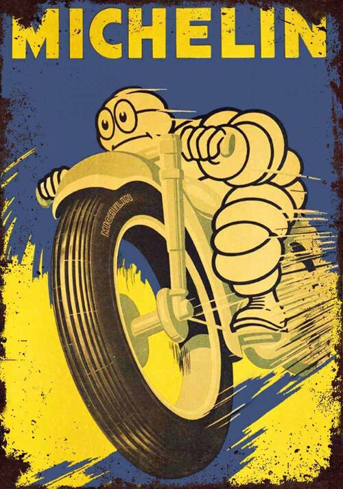 Plaque metal Michelin pneus course