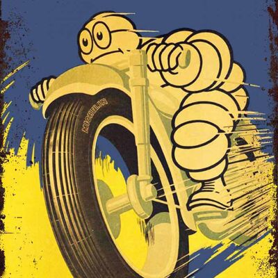Placa de metal de neumáticos de carreras Michelin
