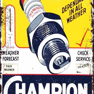 Champion spark plugs metal plate