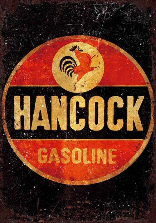 Plaque metal Hancock gasoline