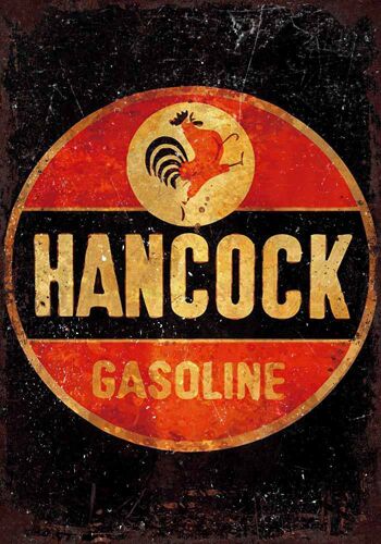 Plaque metal Hancock gasoline