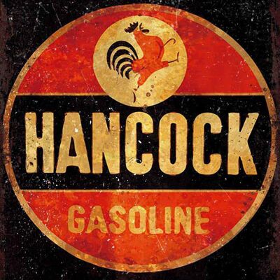 Plaque metal Hancock gasoline