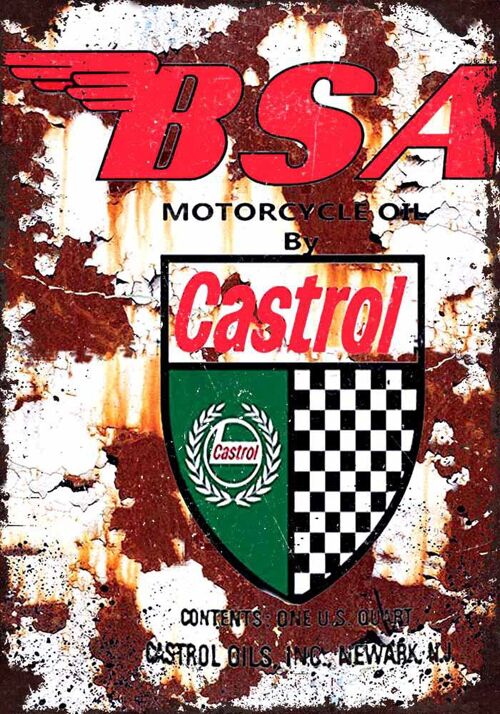 Plaque metal Castrol BSA