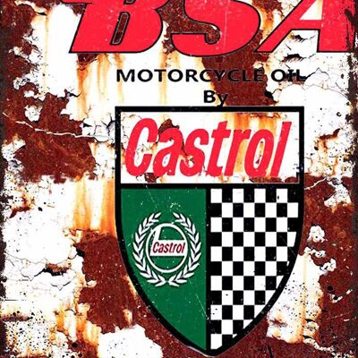 Castrol BSA metal plate