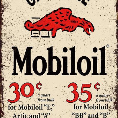 Plaque metal Mobiloil