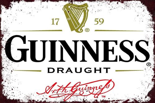 Plaque metal  GUINNESS DRAUGHT