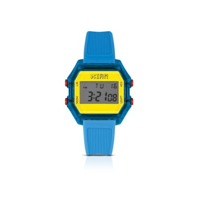 IAM DIGITAL CASE M - Yellow and blue case with blue silicone strap