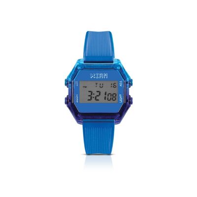 IAM DIGITAL CASE M - Zweifarbiges hellblaues und blaues Gehäuse mit blauem transparentem Armband