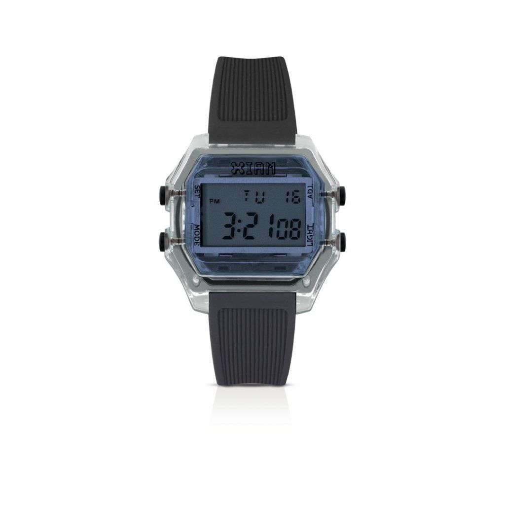 IAM DIGITALE CASSA L – Cassa trasparente grigia e cinturino nero