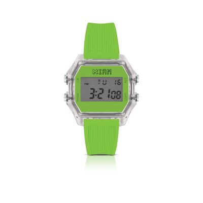 IAM DIGITALE CASSA L – Cassa trasparente e verde fluo con cinturino verde fluo