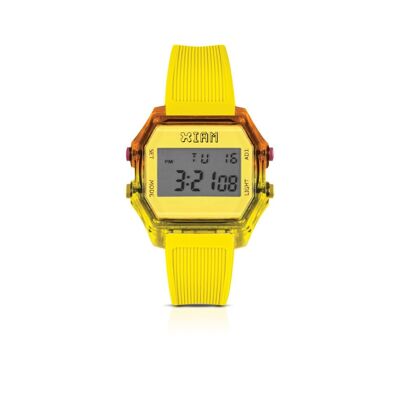 IAM DIGITAL CASE L - Two-tone yellow and orange case with yellow silicone strap