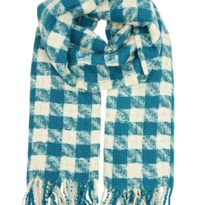 Checked scarf Blue YF5796-1