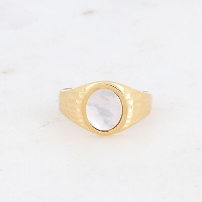 Tommie ring - White mother-of-pearl