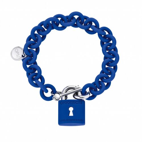 BRACCIALE OPSOBJECTS LUCCHETTO BLUE SS