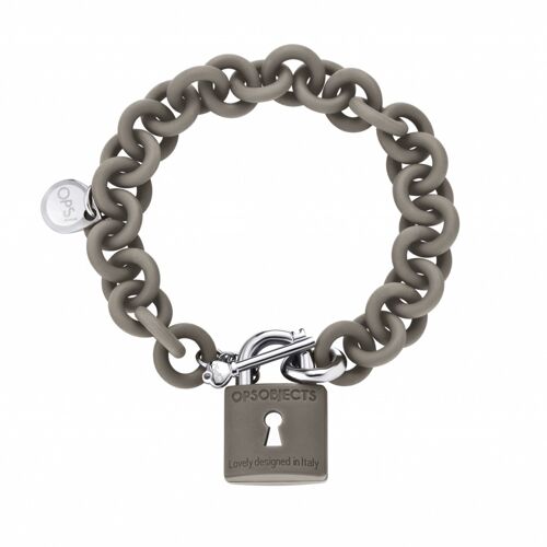 BRACCIALE OPSOBJECTS LUCCHETTO GRIGIO SS