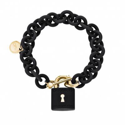 BRACCIALE OPSOBJECTS LUCCHETTO NERO IPG