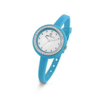 OPSOBJECTS BON BON CRYSTAL TURQUOISE WATCH