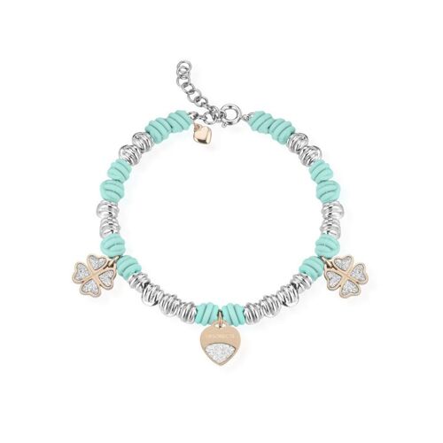 BRACCIALE OPSOBJECTS NODI  GLITTER VERDE ACQUA SS