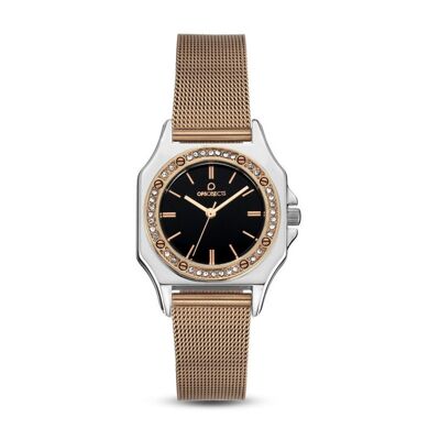 UHR OPSOBJECTS PARIS LUX CRYSTALS ROSE GOLD BLACK SS