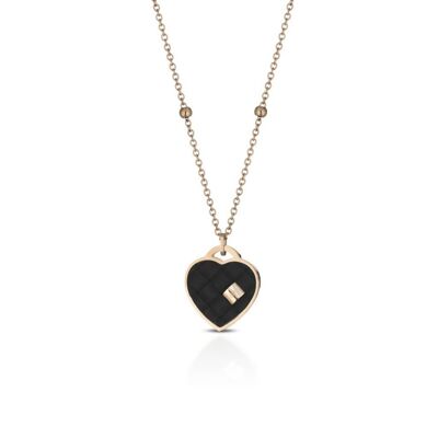 COLLANA OPSOBJECTS TWIST  CON  CUORE PENDENTE NERA