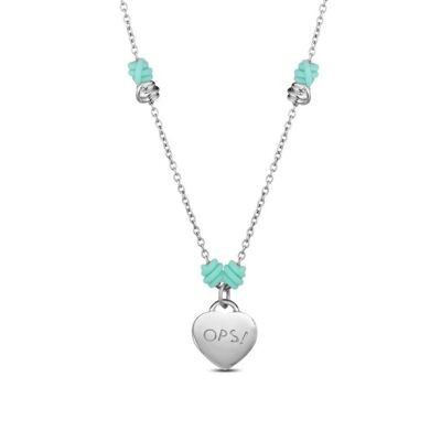 OPSOBJECTS NODI GREEN WATER NECKLACE SS