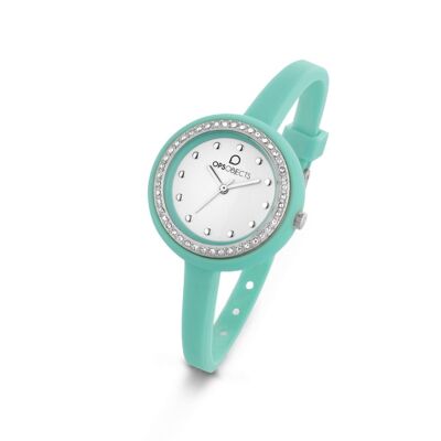 MONTRE OPSOBJECTS BON BON CRYSTAL GREEN WATER