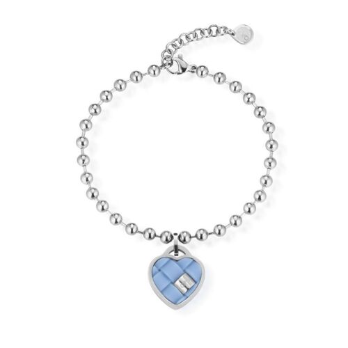 BRACCIALE OPSOBJECTS TWIST  CON  CUORE PENDENTE LAKE BLU