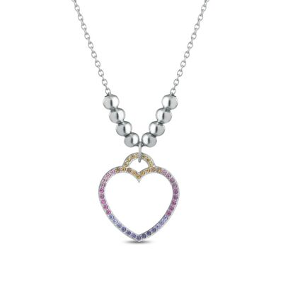 COLLIER MULTICOLORE COEUR CRYSTAL VIBES OPS!