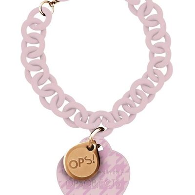 OPSOBJECTS PIED DE POULE PINK IPG BRACELET