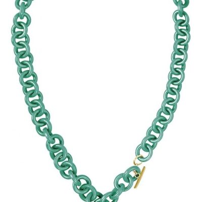 NECKLACE OPS LOVE GREEN PEARL IPG