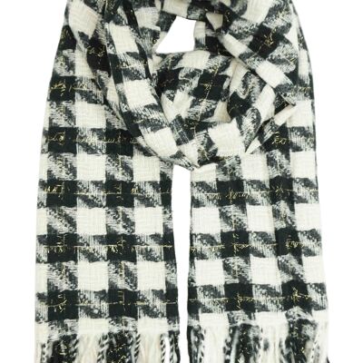 Checked scarf Black White YF5796-1