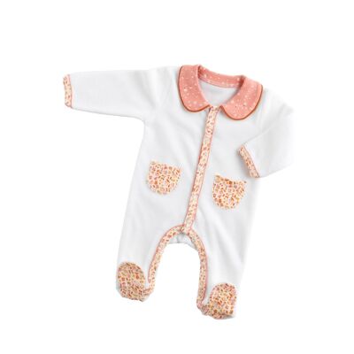 1 MONTH PAJAMA WITH ESMEE FLORAL PATTERN COLLAR