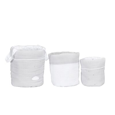JUEGO DE 3 CESTAS ANIDABLES GRIS LILY GREY