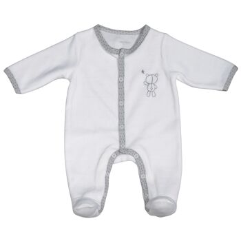 PYJAMA VELOURS BLANC-OURS CELESTE TAILLE 1 MOIS CELESTE 1