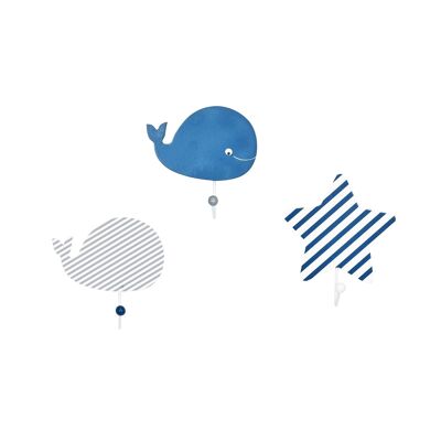 ANZUELOS SET DE 3 BALLENA AZUL
