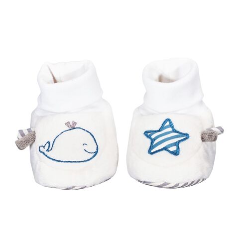 CHAUSSONS 0/6MOIS BLUE BALEINE