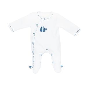 PYJAMA VELOURS OUVERTURE COTE TAILLE 1 MOIS BLUE BALEINE