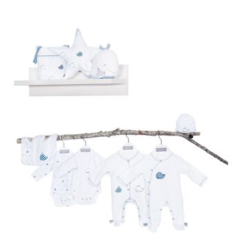 PYJAMA VELOURS OUVERTURE DEVANT TAILLE NAISSANCE BLUE BALEINE 2