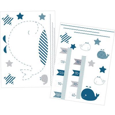 STICKERS MURAUX BLUE BALEINE