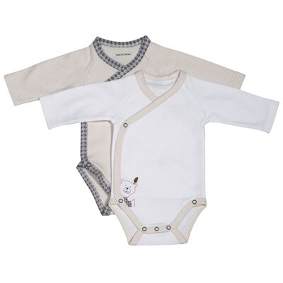 WHITE/BEIGE BODIES SET OF 2 TIMOUKI SIZE 1 MONTH TIMOUKI