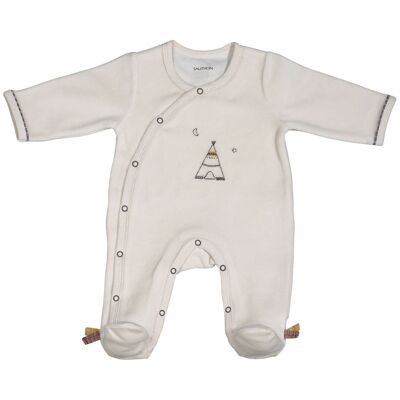 TIMOUKI BEIGE VELVET PAJAMA SIZE 3 MONTHS TIMOUKI