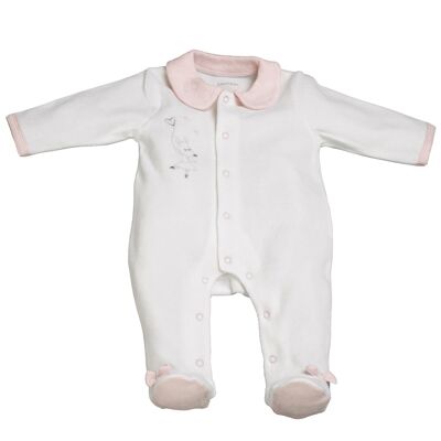 LILIBELLE PIJAMA TERCIOPELO BLANCO LILIBELLE TALLA RECIÉN NACIDA