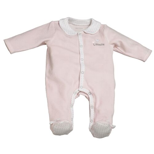 PYJAMA VELOURS ROSE LILIBELLE TAILLE NAISSANCE LILIBELLE